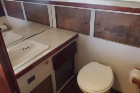 a close up of a sink in a small room