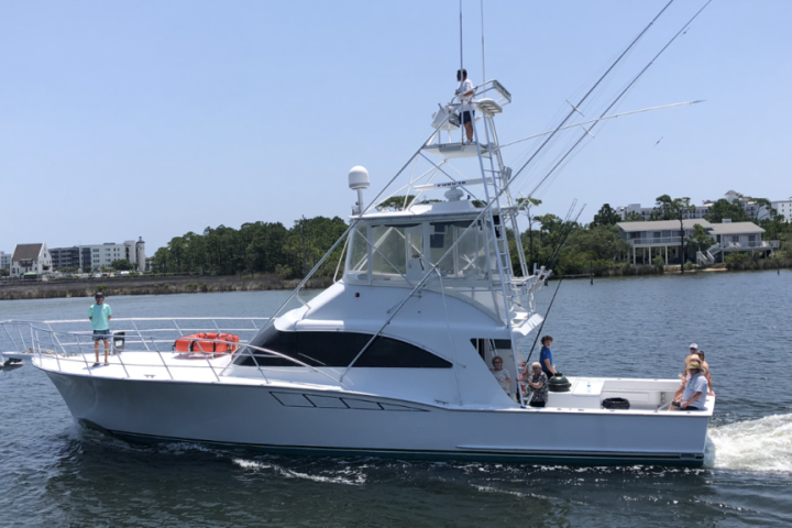 a small boat in a large body of water