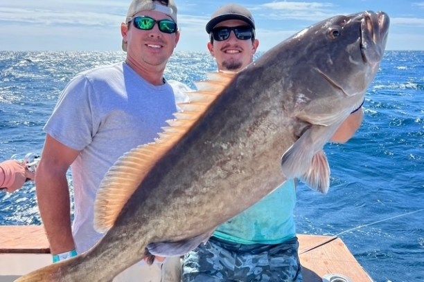 a man holding a fish in the water