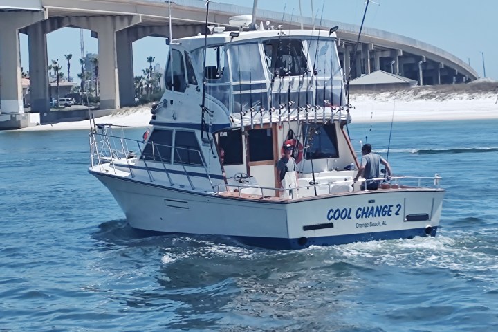 a large boat in the water
