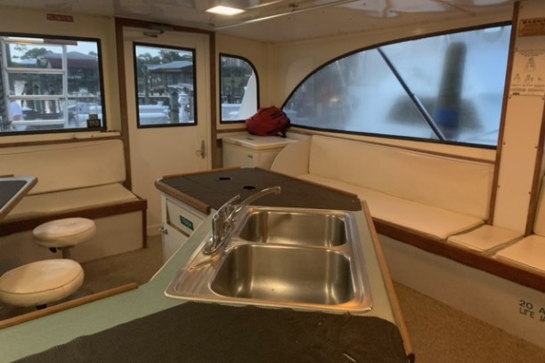 a room with a large window