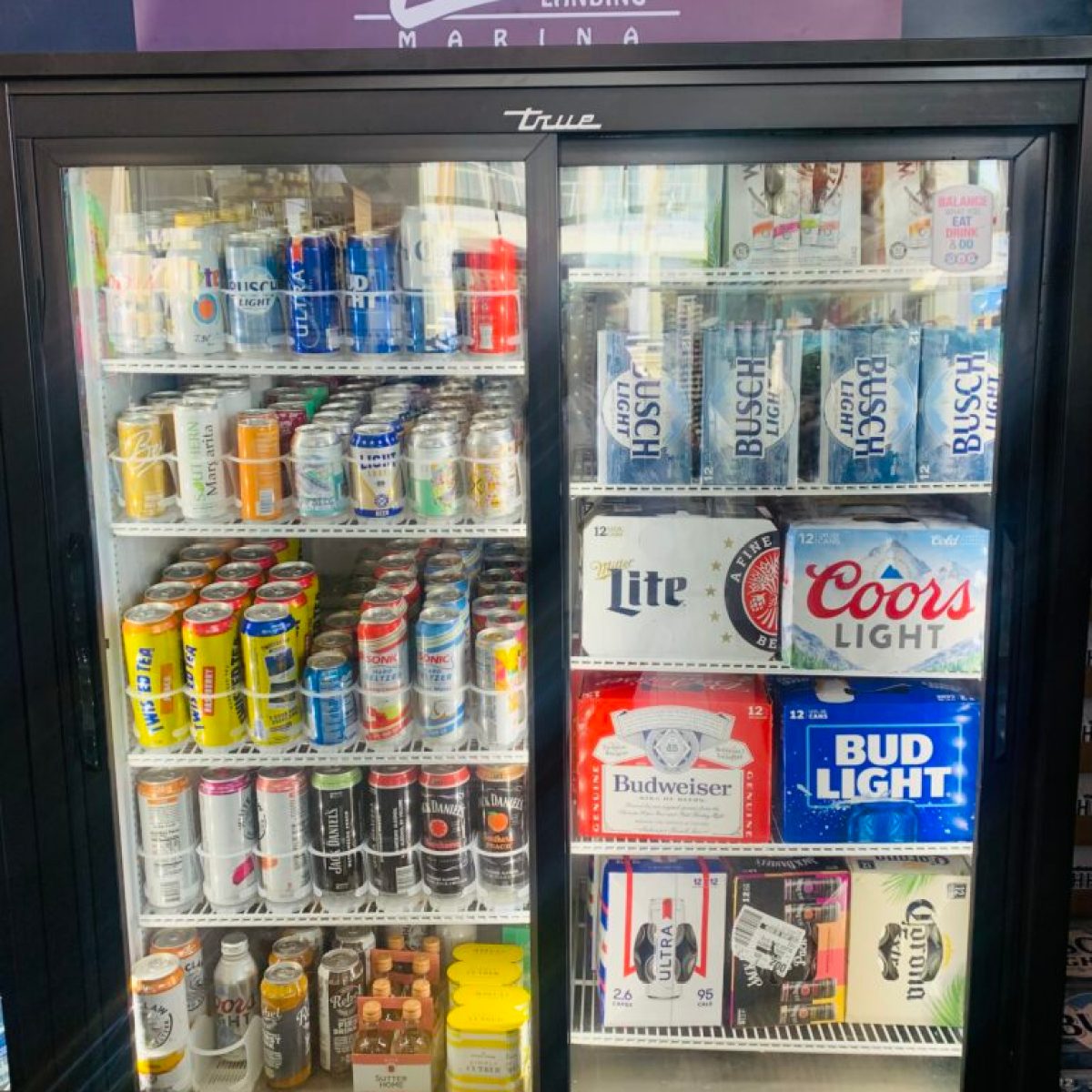 a close up of a store