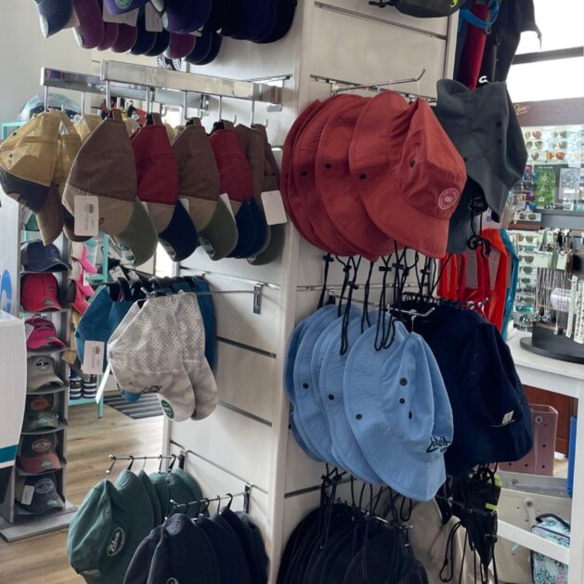 a bunch of clothes in a room