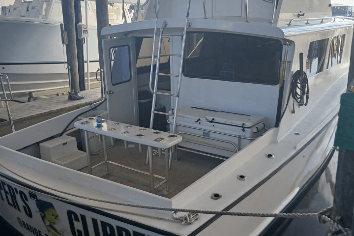 a large ship in the background