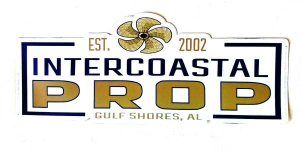 Logo with 'Intercoastal Prop, Est. 2002, Gulf Shores, AL' and a propeller graphic.