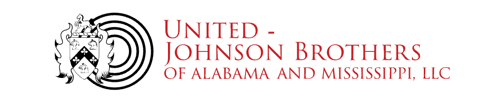 Logo with a crest and text: United-Johnson Brothers of Alabama and Mississippi, LLC.