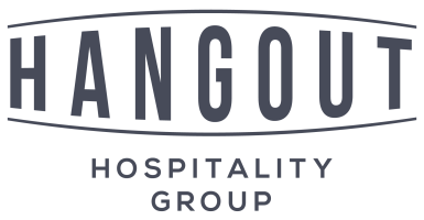 Logo with the text 'Hangout Hospitality Group' in bold font.