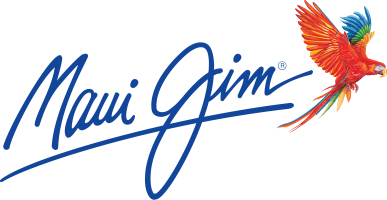Maui Jim logo with a colorful parrot on the right.