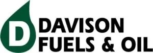 Logo with 'D' in green droplet, text 'Davison Fuels & Oil'.
